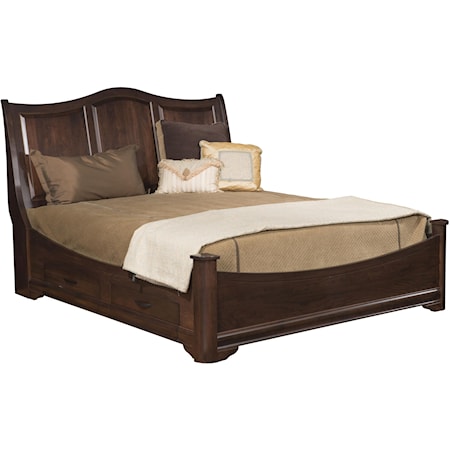 Queen Sleigh Bed With Side Storage
