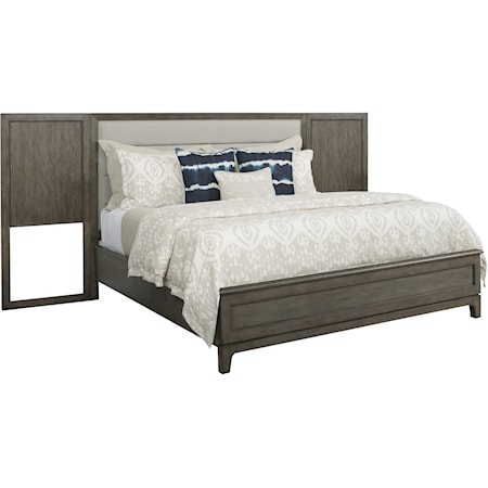 Ross King Pier Bed with Upholstered Headboard