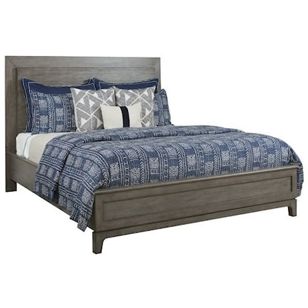 Kline Queen Solid Wood Panel Bed and LED Lighting