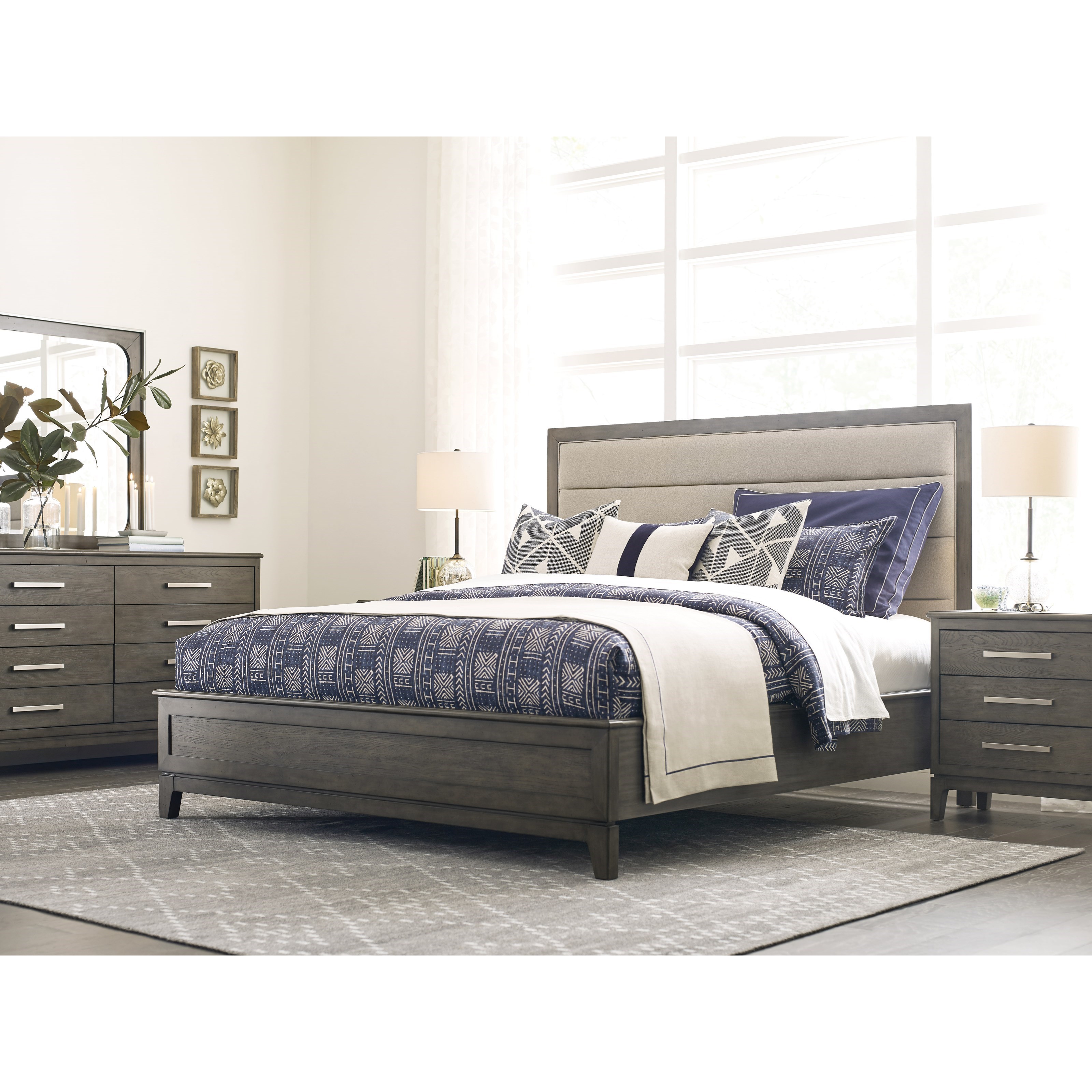 Kincaid Furniture Cascade Ross King Upholstered Panel Bed