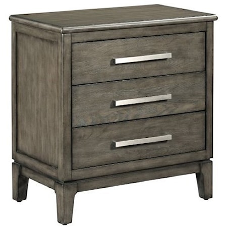 Allyson Solid Wood 3-Drawer Nightstand with Electric Outlet