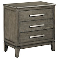 Allyson Solid Wood 3-Drawer Nightstand with Electric Outlet