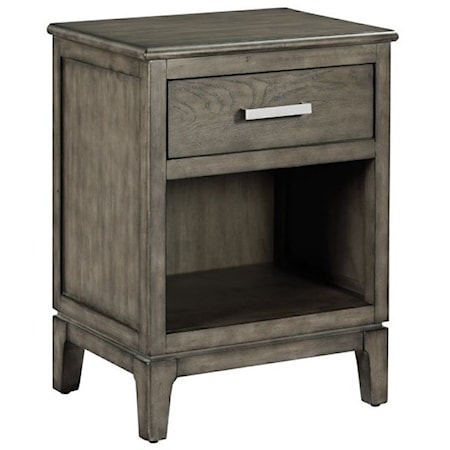 Meghan Solid Wood Nightstand with Outlet
