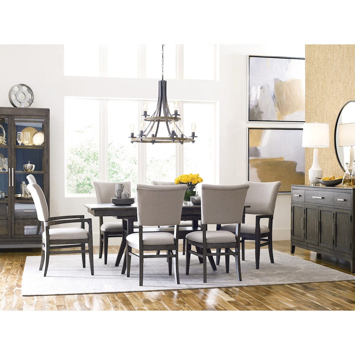 Kincaid Furniture Cascade Dining Table Set with 6 Chairs