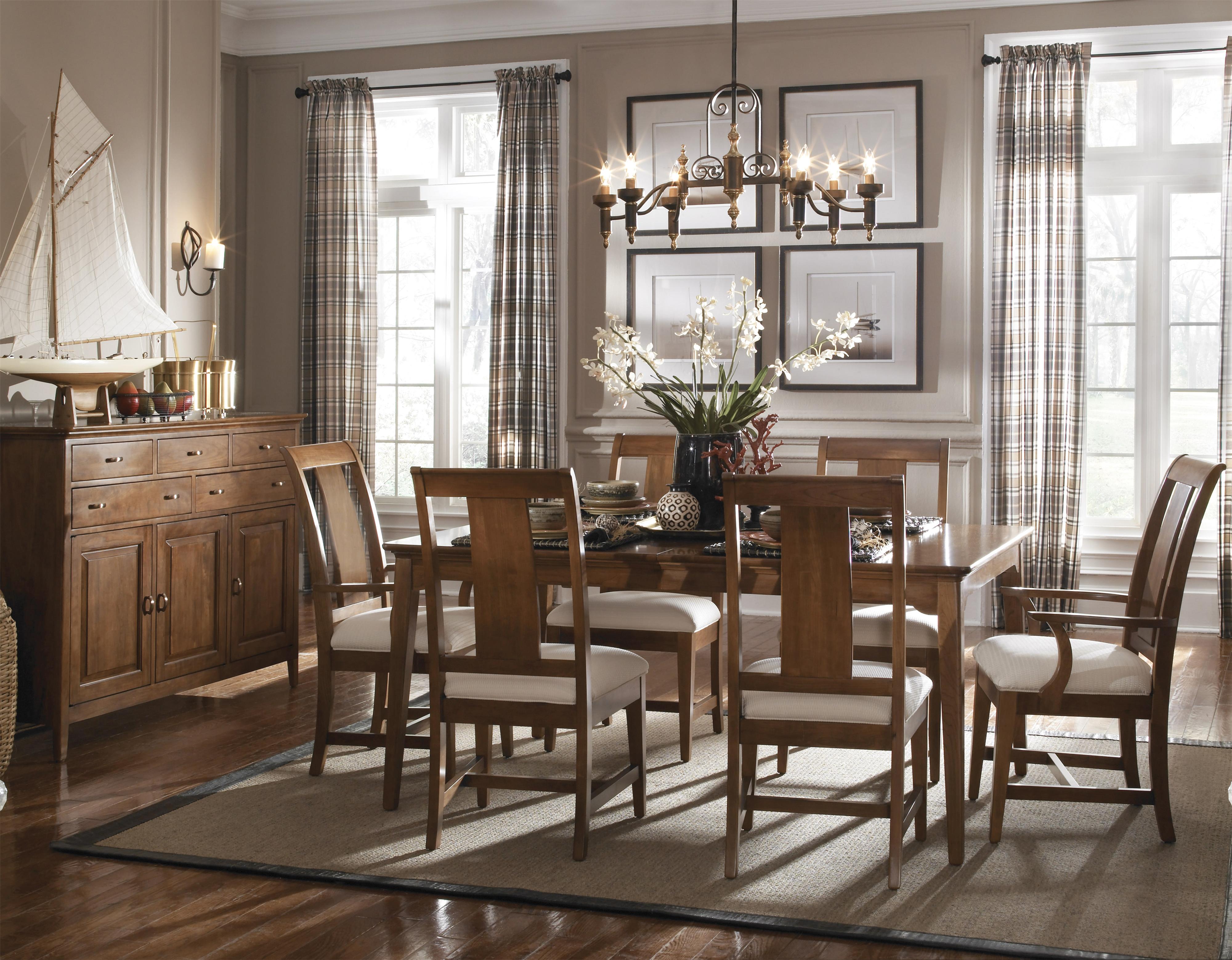 5 Piece Rectangular Leg Table & Slat Back Chair Set 