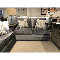 Contemporary Gray Loveseat with Track Arms