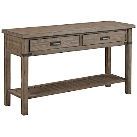 Rustic Weathered Gray Sofa Table