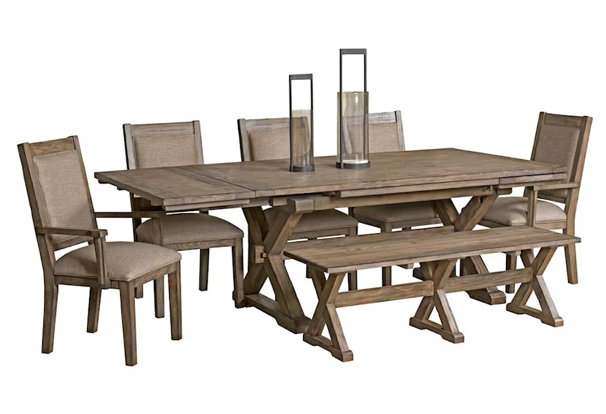 Foundry 7 Pc Dining Set with Bench by Kincaid Furniture at Belfort Furniture