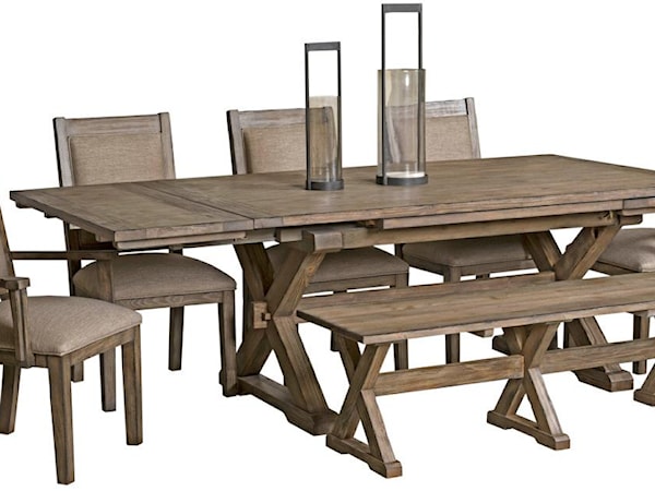 7 Pc Dining Set with Bench