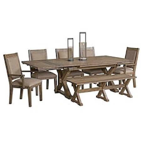 7 Pc Dining Set with Bench