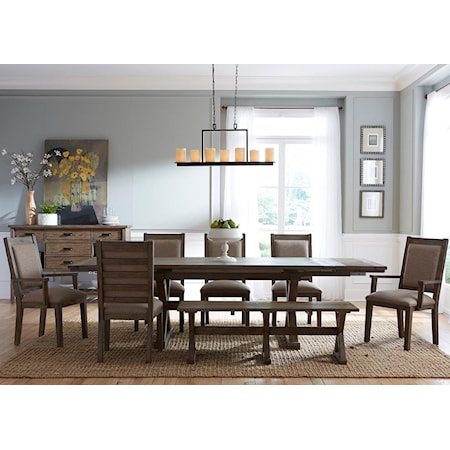 8 Pc Dining Set with Bench