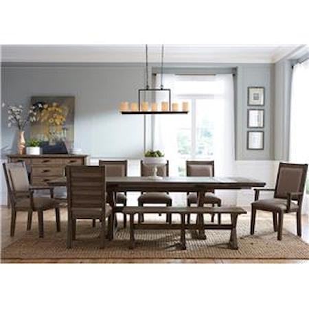 8 Pc Dining Set with Bench