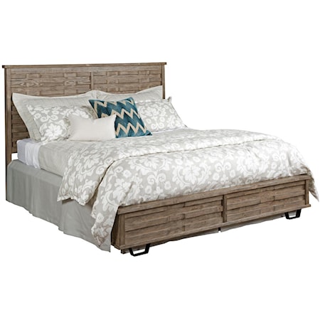 King Solid Spruce Panel Bed with Rustic and Industrial Influences