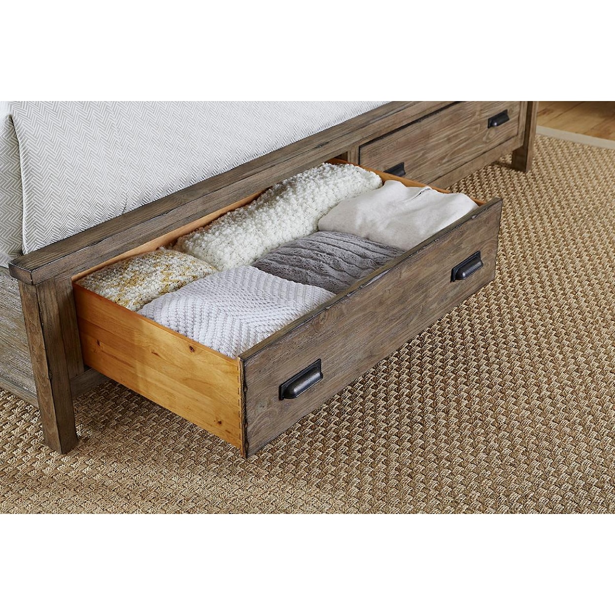 Kincaid Furniture Foundry Queen Panel Bed with Storage Footboard