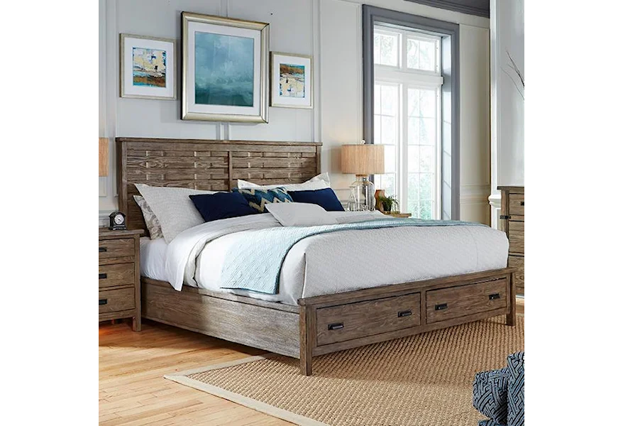 Foundry King Panel Bed with Storage Footboard by Kincaid Furniture at Johnny Janosik
