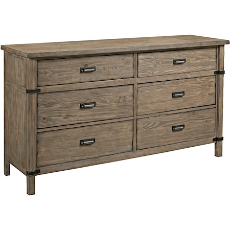 Rustic Weathered Gray Drawer Dresser