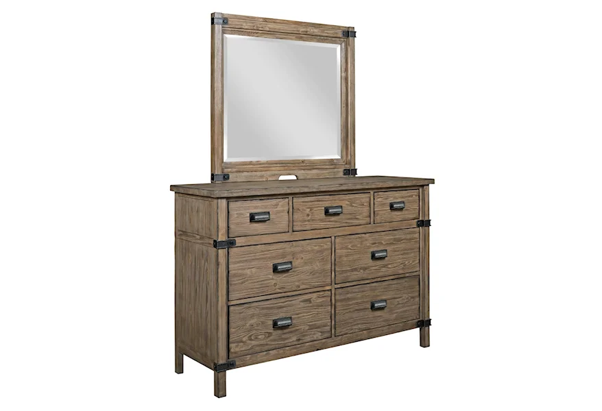 Foundry Bureau and Mirror Set by Kincaid Furniture at Belfort Furniture