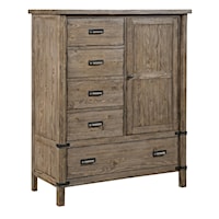 Rustic Weathered Gray Door Chest with Adjustable Shelves