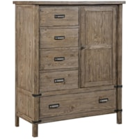 Rustic Weathered Gray Door Chest with Adjustable Shelves