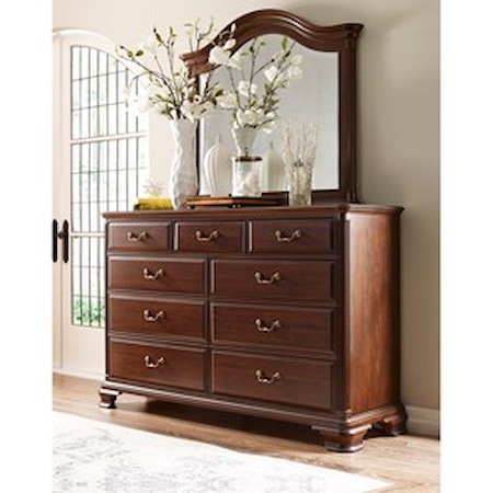 Dresser and Mirror Set