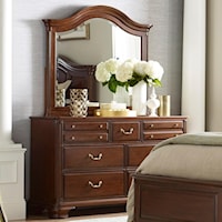 Traditional Bureau and Arched Mirror Set