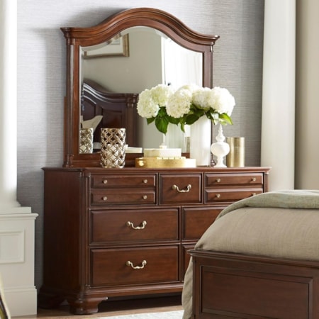 Dresser and Mirror Set