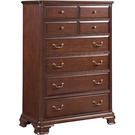 Traditional Eight Drawer Chest with Two Divided Drawers