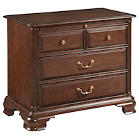 Traditional Four Drawer Bachelor's Chest with Pull-Out Laminate Shelf