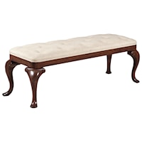 Traditional Bed Bench with Upholstered Seat and Button Tufting 