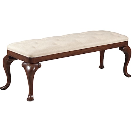 Traditional Bed Bench with Upholstered Seat and Button Tufting 