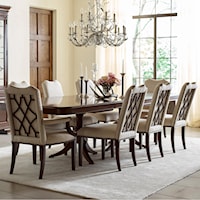Nine Piece Formal Dining Set with Upholstered Chairs