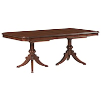 Traditional Double Pedestal Dining Table with 18th Century Styling