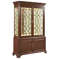Traditional China Cabinet with Adjustable Shelving and Touch Dimmer Light 