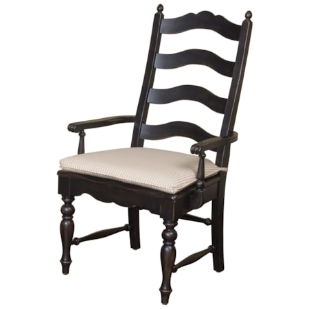 Ladderback Arm Chair Black