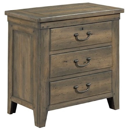 Beale Solid Wood 3-Drawer Nightstand with Outlet