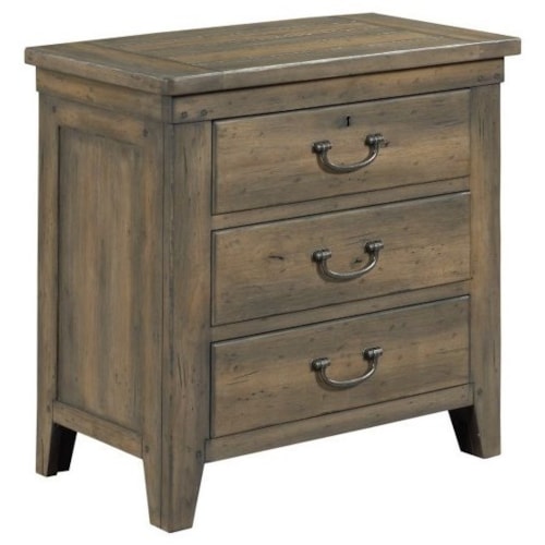 Beale Solid Wood 3-Drawer Nightstand with Outlet