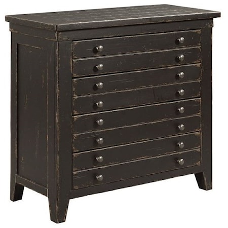 Map Solid Wood 4-Drawer Bedside Chest with Outlet