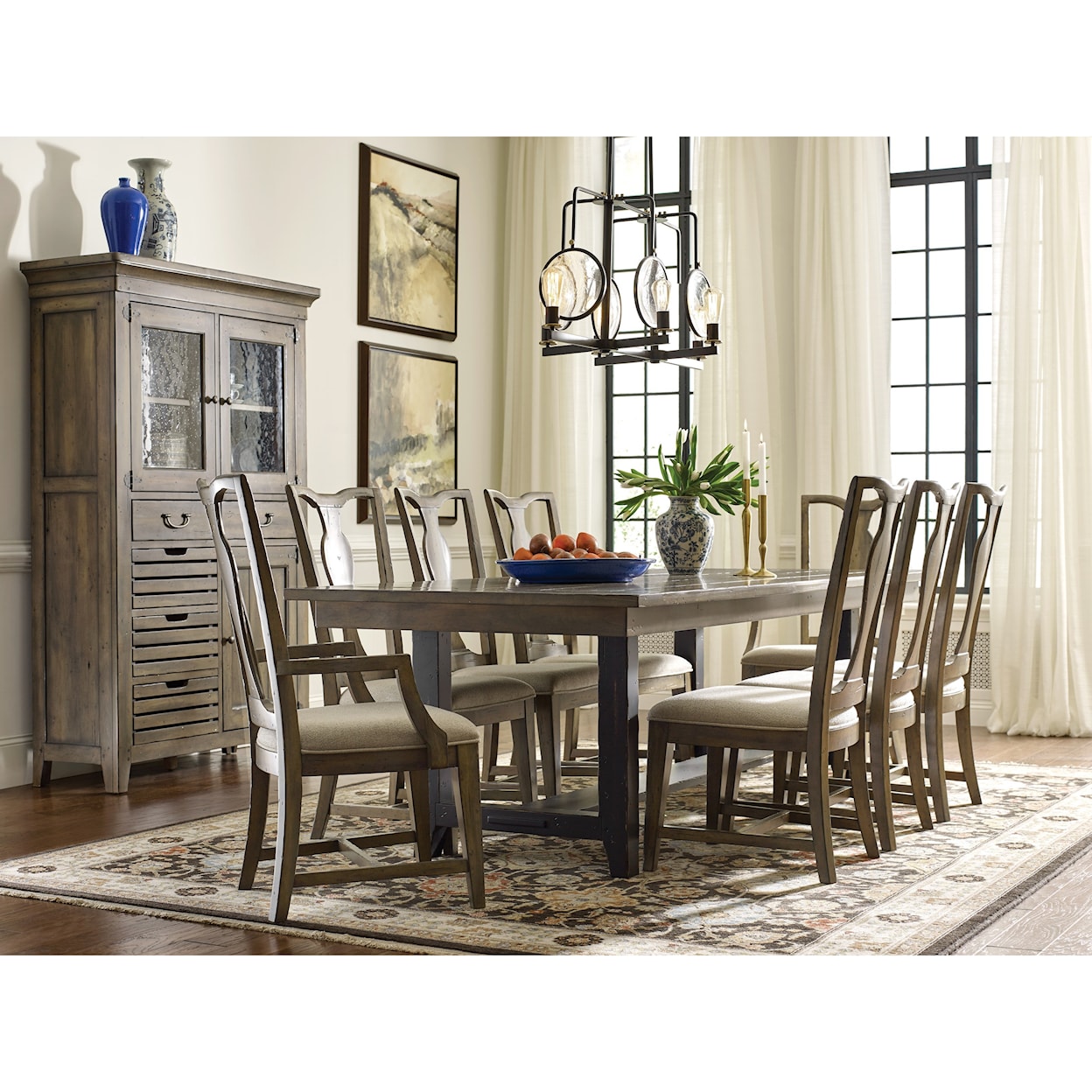 Kincaid Furniture Mill House Dining Table and Chair Set for 8