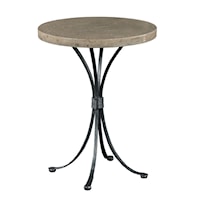 Transitional Round Chairside Table with Concrete Top