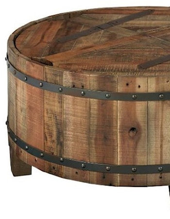 Round Barrel Inspired Cocktail Table