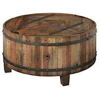 Round Barrel Inspired Cocktail Table