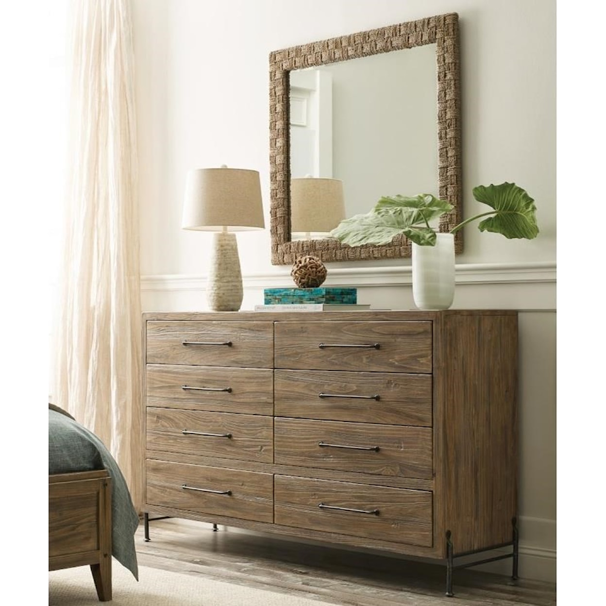 Kincaid Furniture Modern Forge Dresser and Mirror Set