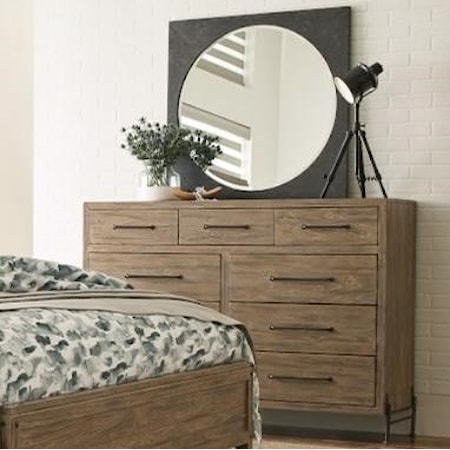 Henderson Mule Chest and Square Metal Mirror Set