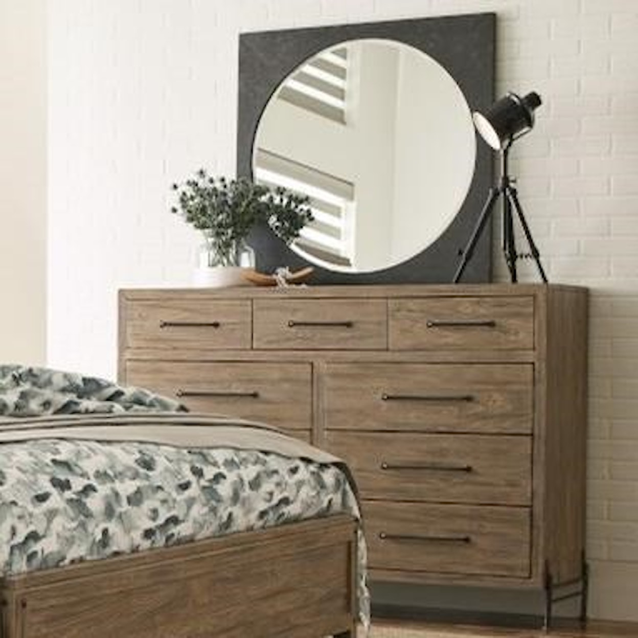 Kincaid Furniture Modern Forge Dresser and Mirror Set