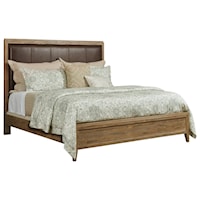 Longview Upholstered Queen Solid Wood Bed with Leather Headboard