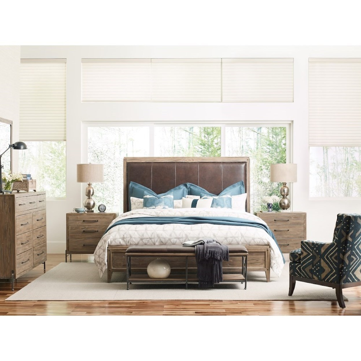 Kincaid Furniture Modern Forge Longview Upholstered Queen Bed