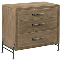 Smithville 3-Drawer Solid Wood Nightstand with Light