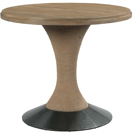 Lindale Round Counter Height Solid Wood Dining Table with Rope Trim