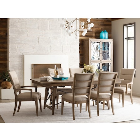 7-Piece Dining Set with Upholstered Chairs