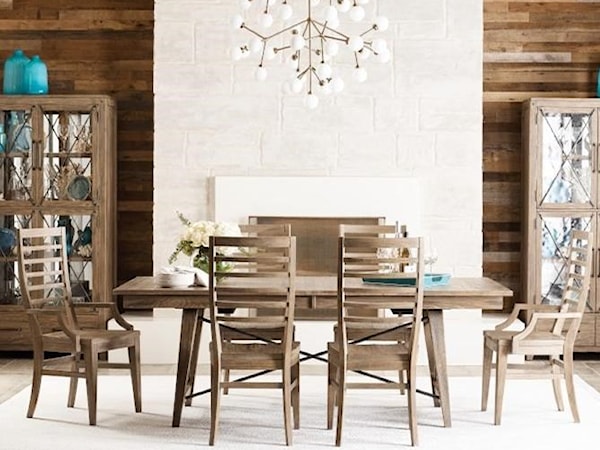 7-Piece Dining Set with Ladderback Chairs